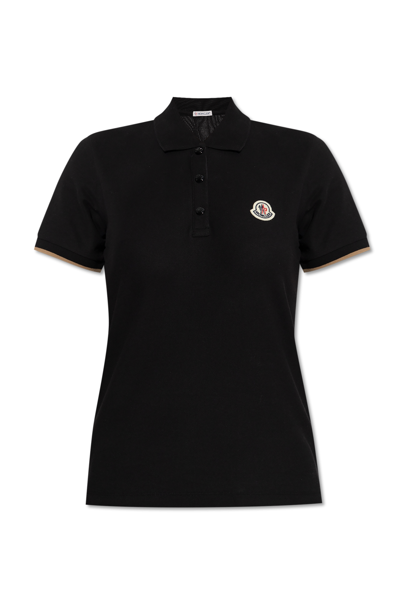 Black Polo with logo patch Moncler - Vitkac AS
